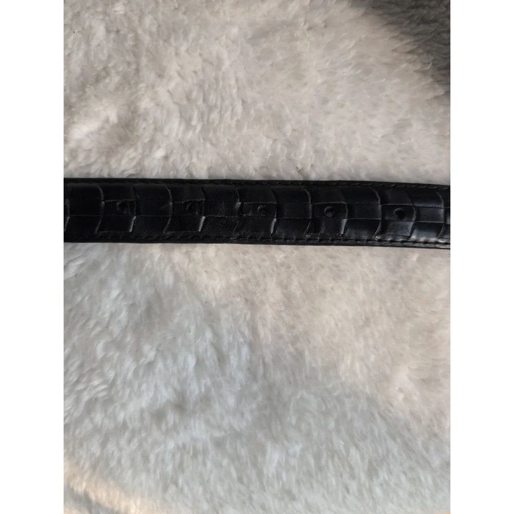 Men's  Black Woven Laced Genuine Bull Leather Casual Dress Belt 1